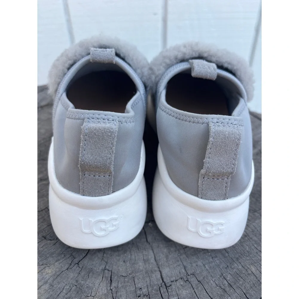 UGG Women's Pico Shearling Slip-On Sneakers Gray Suede Mesh Size 6.5‎
